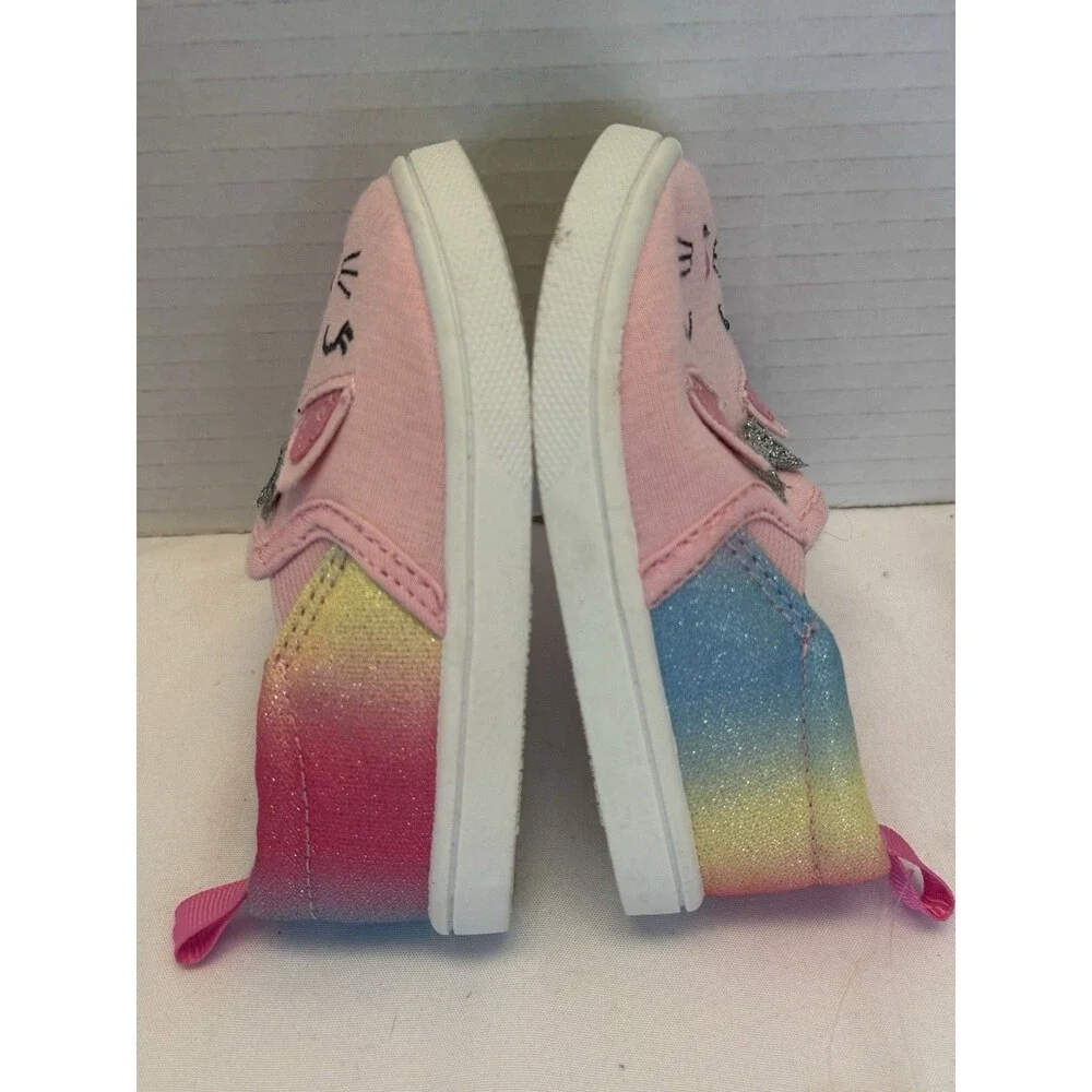 Wonder Nation Infant & Toddler Girl’s 3D Cat Critter Slip-on Shoe, Size 3 New